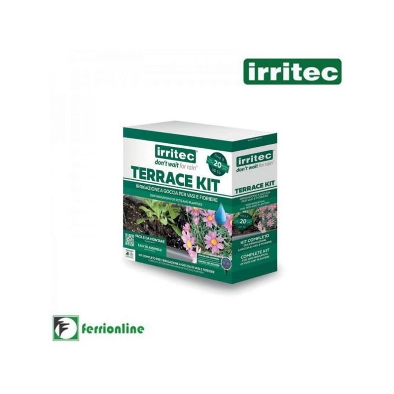 Terrace Kit! Per L'Irrigazione Di Vasi e Fioriere – Timer Incluso!!!- Irritec - Art.SHTE20ST16A1000 Terrace Kit! Per L'Irrigazione Di Vasi e Fioriere – Timer Incluso!!!- Irritec - Art.SHTE20ST16A1000