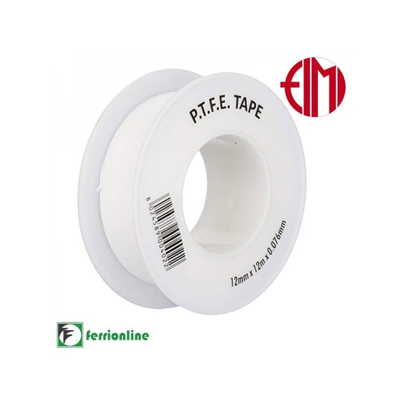 Nastro P.T.F.E. 12m -12mm spessore 0.076mm - cod.00402 Nastro P.T.F.E. 12m -12mm spessore 0.076mm - cod.00402