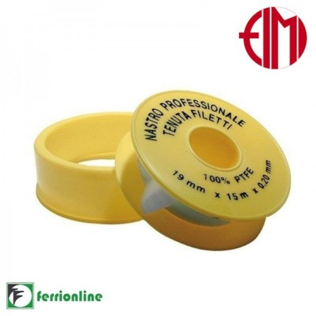 Nastro P.T.F.E Professionale - Giallo -15m -19mm spessore 0.20mm- cod.00420