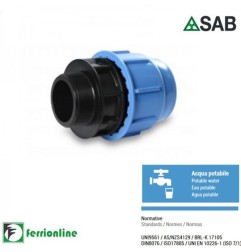 Raccordo maschio ⌀ 32x1/2" a compressione serie Blue Seal PN-16