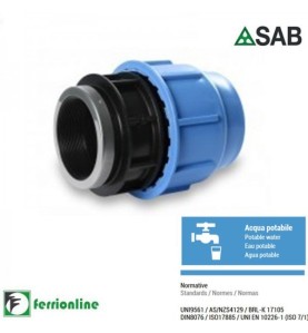 Raccordo femmina ⌀ 20x1/2" a compressione serie Blue Seal PN-16