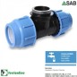 Tee ⌀20 x 1/2" x ⌀20 filetto femmina a compressione Blue Seal PN-16