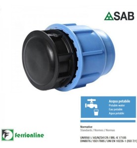 Tappo fine linea ⌀ 40 a compressione serie Blue Seal PN-16