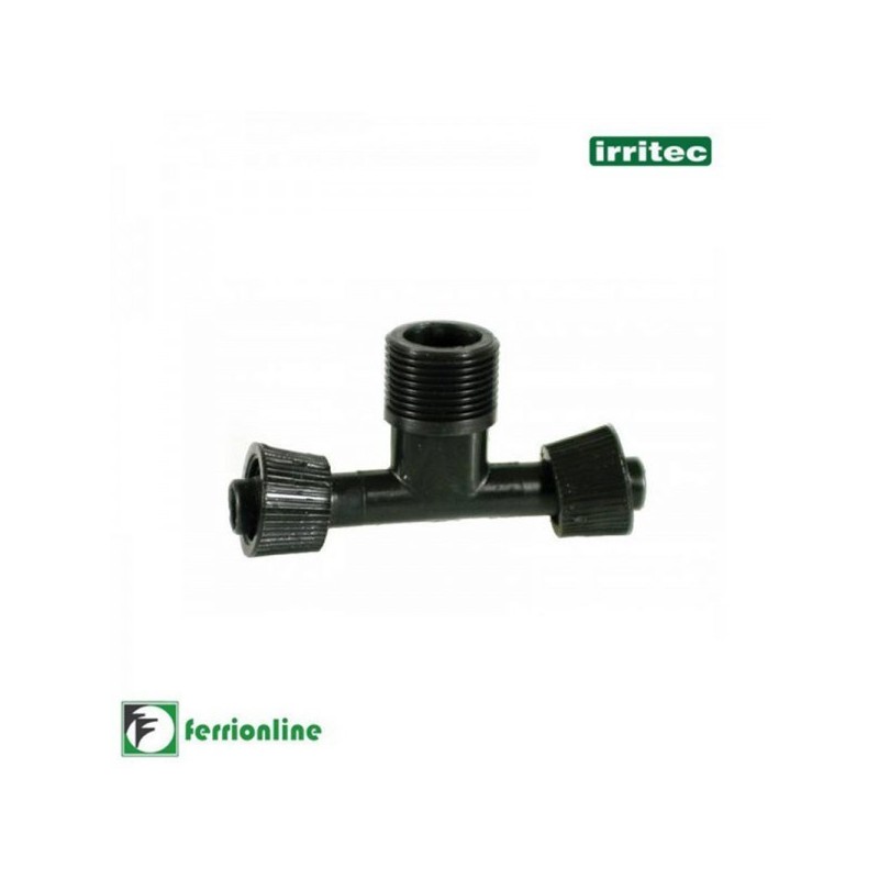 Raccordo TEE 90° ⌀ 16X½"X16 - fil. Maschio per ala gocciolante IRRITEC Art. 846