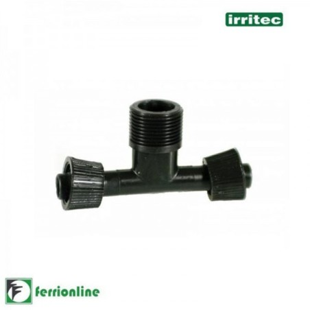 Raccordo TEE 90° ⌀ 16X½"X16 - fil. Maschio per ala gocciolante IRRITEC Art. 846