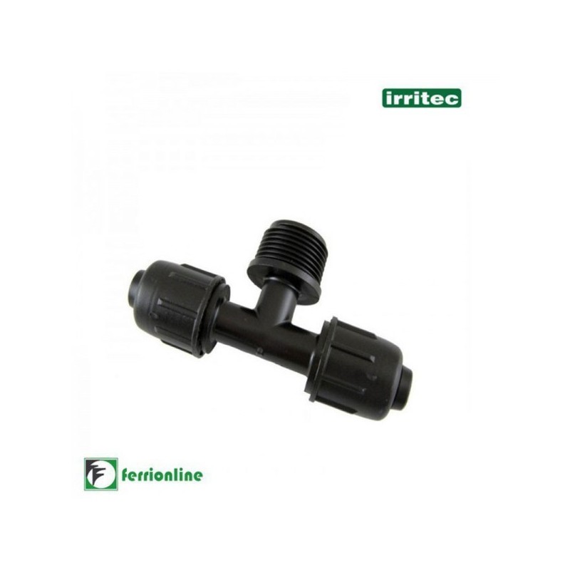 Raccordo TEE ⌀ 16X½"X16 - fil. Maschio irrigazione a goccia IRRITEC Art. 816